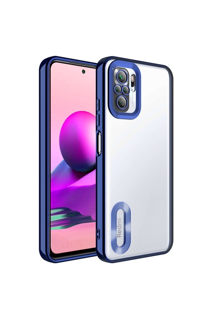 Xiaomi Redmi Note 10 Uyumlu Kılıf Kamera Korumalı Logo Gösteren Zore Omega Kapak
