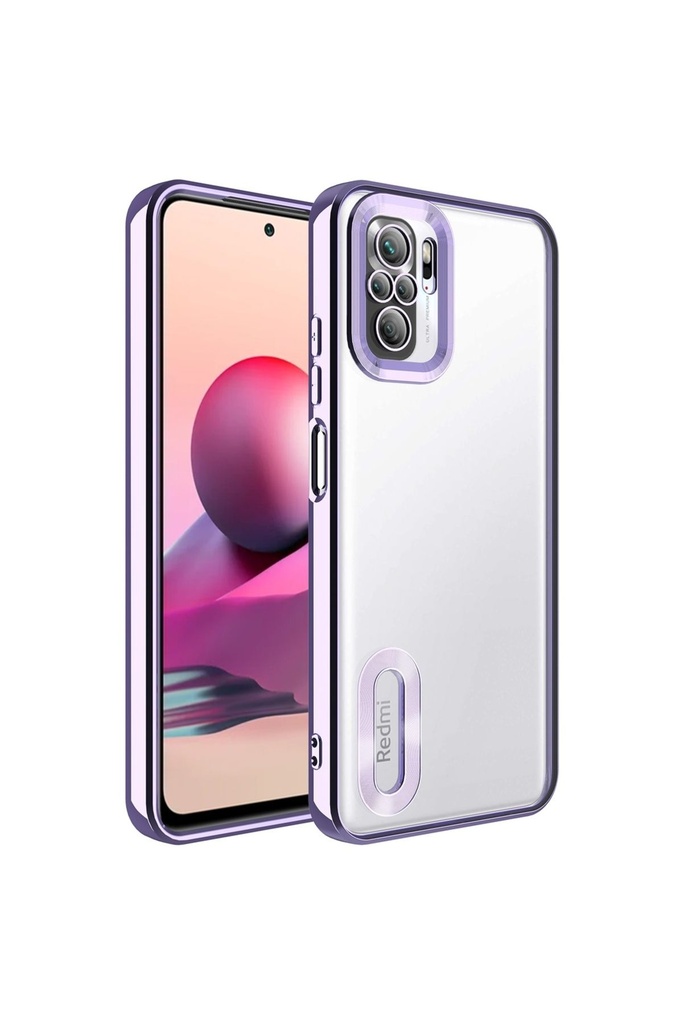 Xiaomi Redmi Note 10 Uyumlu Kılıf Kamera Korumalı Logo Gösteren Zore Omega Kapak
