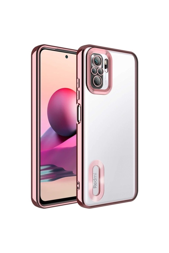 Xiaomi Redmi Note 10 Uyumlu Kılıf Kamera Korumalı Logo Gösteren Zore Omega Kapak