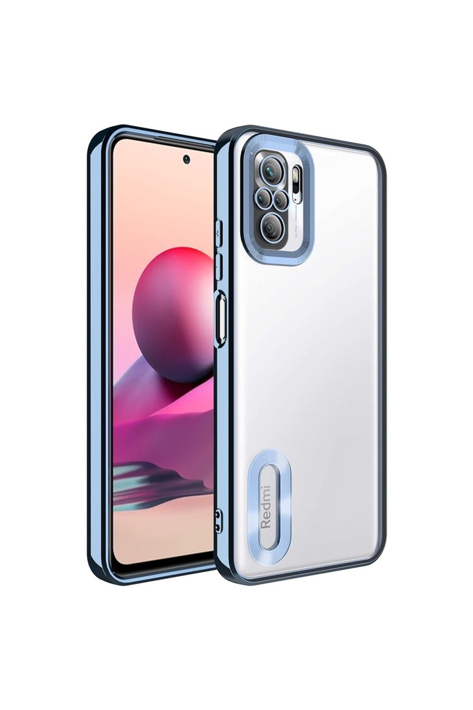 Xiaomi Redmi Note 10 Uyumlu Kılıf Kamera Korumalı Logo Gösteren Zore Omega Kapak