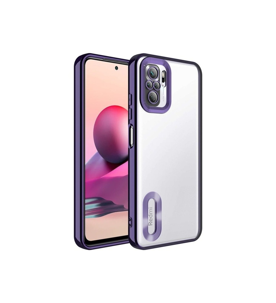 Xiaomi Redmi Note 10S Uyumlu Kılıf Kamera Korumalı Logo Gösteren Zore Omega Kapak