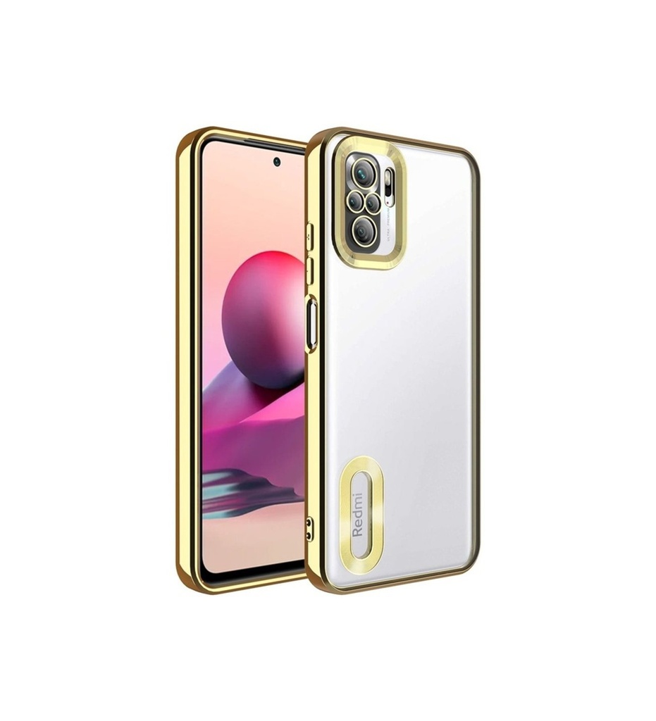 Xiaomi Redmi Note 10S Uyumlu Kılıf Kamera Korumalı Logo Gösteren Zore Omega Kapak