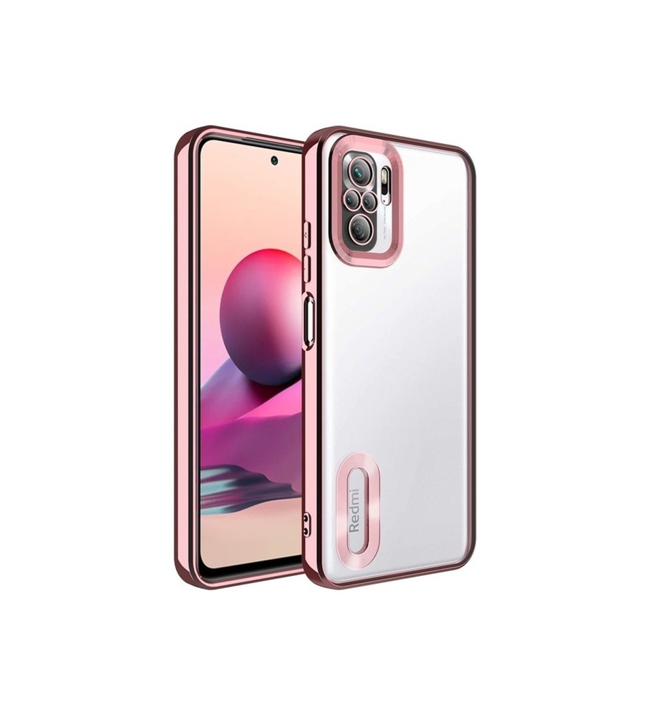 Xiaomi Redmi Note 10S Uyumlu Kılıf Kamera Korumalı Logo Gösteren Zore Omega Kapak