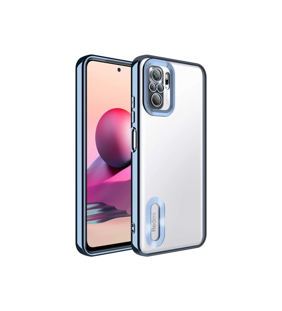 Xiaomi Redmi Note 10S Uyumlu Kılıf Kamera Korumalı Logo Gösteren Zore Omega Kapak
