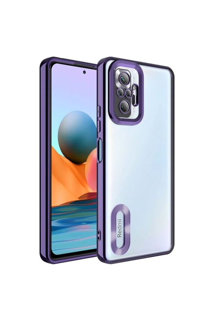 Xiaomi Redmi Note 10 Pro Uyumlu Kılıf Kamera Korumalı Logo Gösteren Zore Omega Kapak