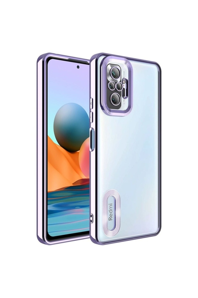 Xiaomi Redmi Note 10 Pro Uyumlu Kılıf Kamera Korumalı Logo Gösteren Zore Omega Kapak