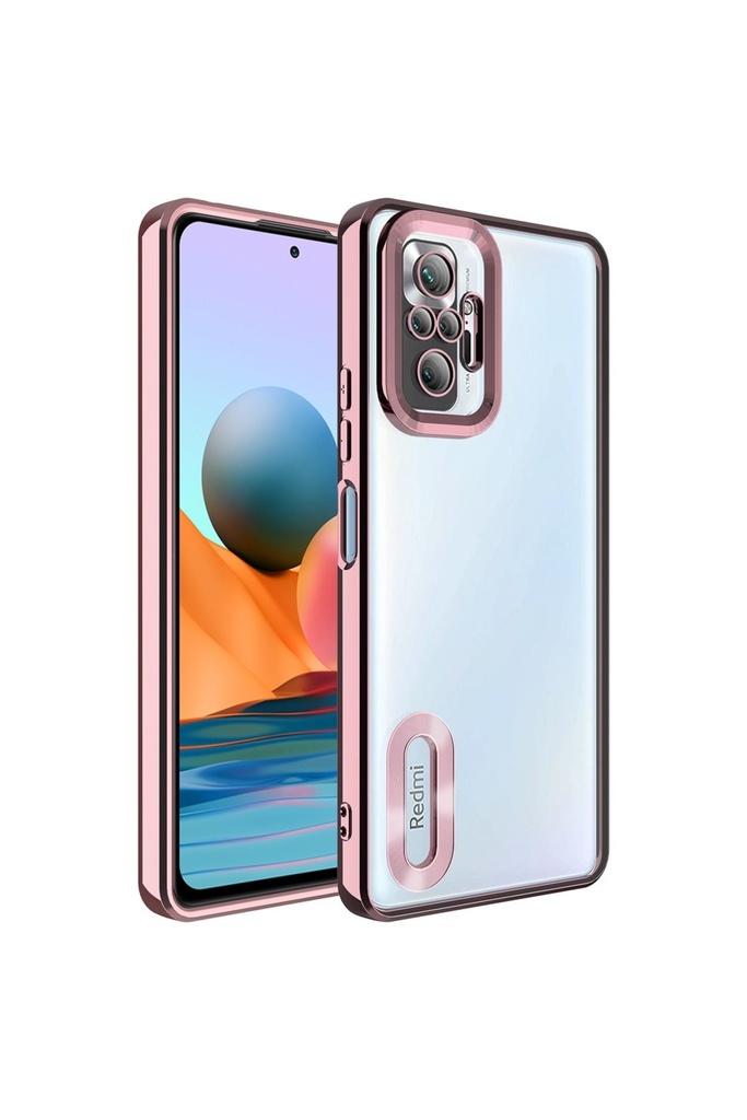 Xiaomi Redmi Note 10 Pro Uyumlu Kılıf Kamera Korumalı Logo Gösteren Zore Omega Kapak