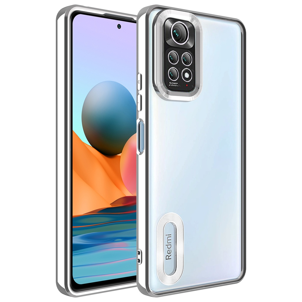 Xiaomi Redmi Note 11 Global Uyumlu Kılıf Kamera Korumalı Logo Gösteren Zore Omega Kapak