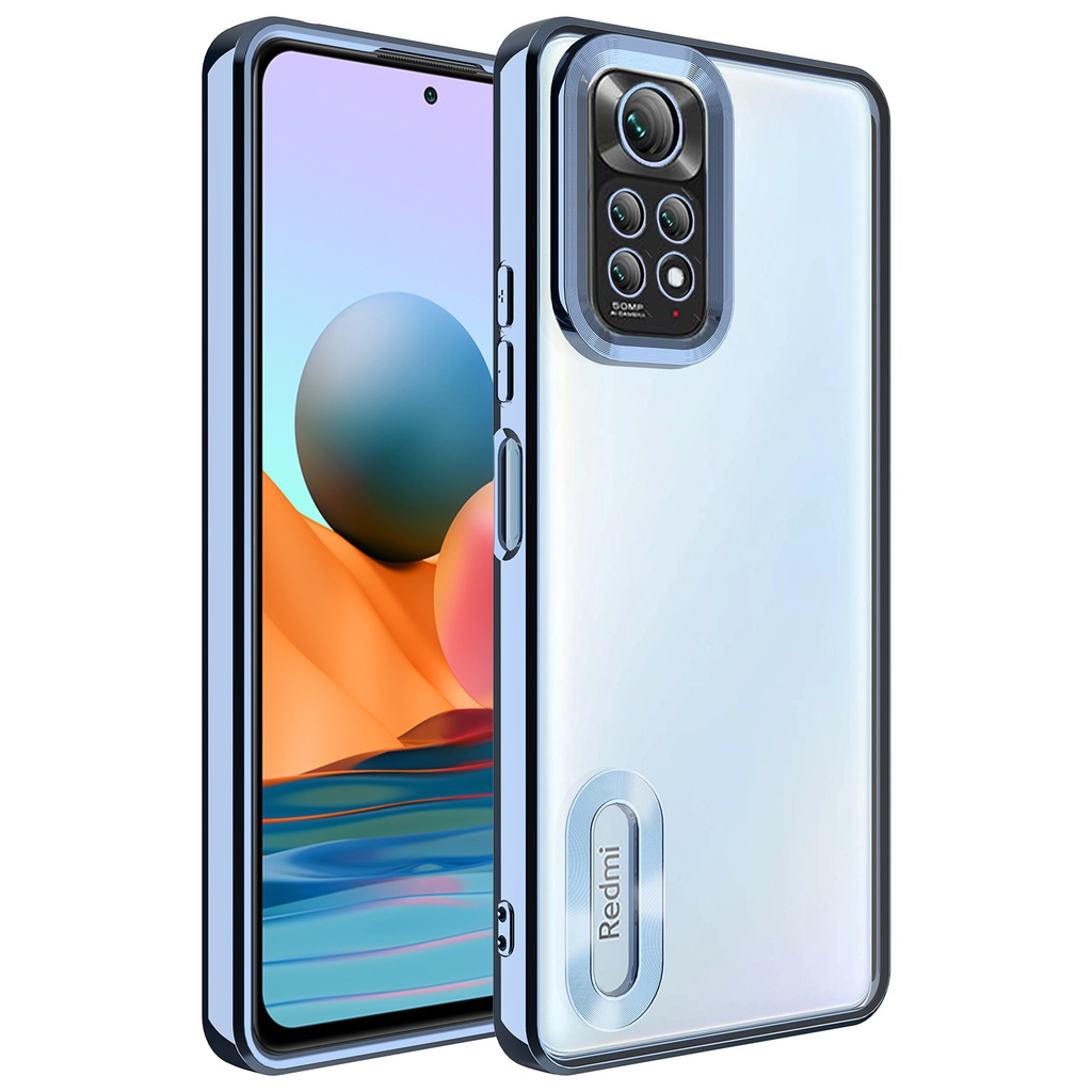 Xiaomi Redmi Note 11S Global Uyumlu Kılıf Kamera Korumalı Logo Gösteren Zore Omega Kapak