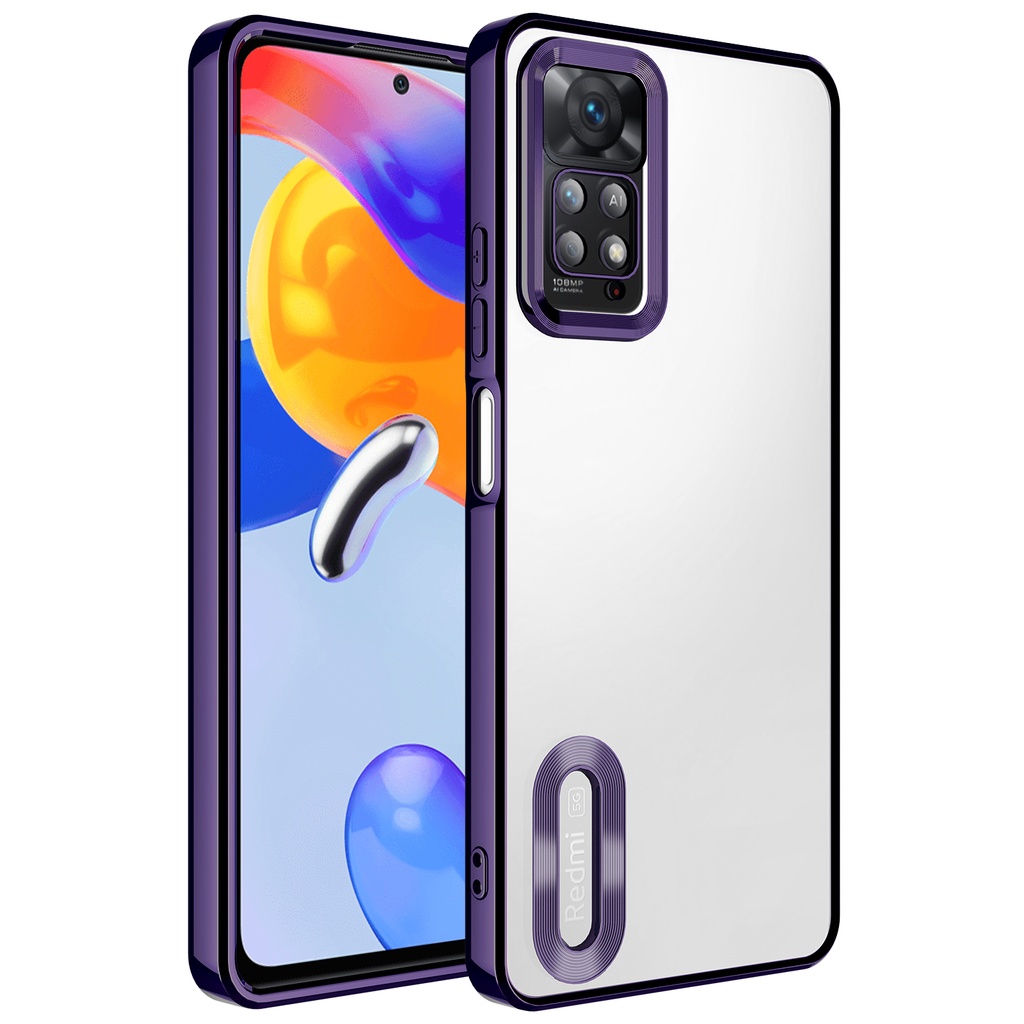 Xiaomi Redmi Note 11 Pro 5G Uyumlu Kılıf Kamera Korumalı Logo Gösteren Zore Omega Kapak