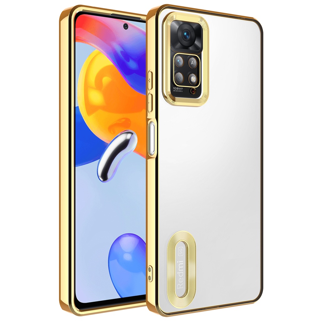 Xiaomi Redmi Note 11 Pro 5G Uyumlu Kılıf Kamera Korumalı Logo Gösteren Zore Omega Kapak