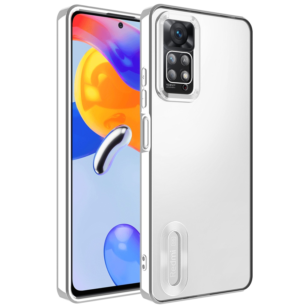 Xiaomi Redmi Note 11 Pro 5G Uyumlu Kılıf Kamera Korumalı Logo Gösteren Zore Omega Kapak