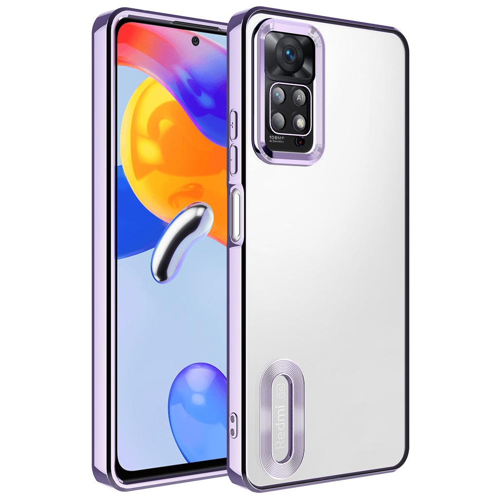 Xiaomi Redmi Note 11 Pro 5G Uyumlu Kılıf Kamera Korumalı Logo Gösteren Zore Omega Kapak