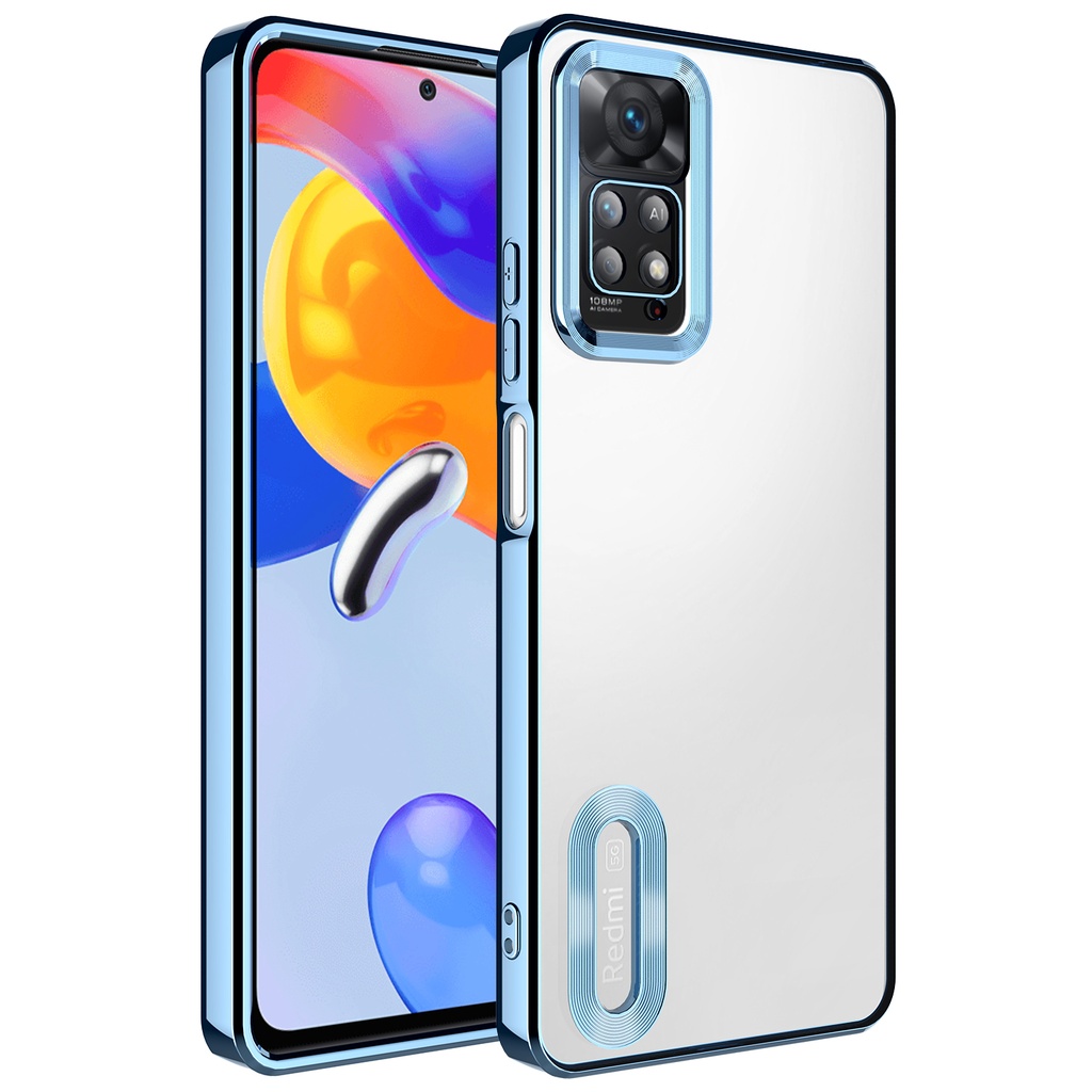 Xiaomi Redmi Note 11 Pro 5G Uyumlu Kılıf Kamera Korumalı Logo Gösteren Zore Omega Kapak