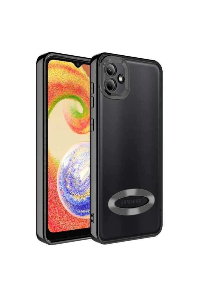 [RNZ-TA84320] Samsung Galaxy A04 Uyumlu Kılıf Kamera Korumalı Logo Gösteren Zore Omega Kapak (Siyah)