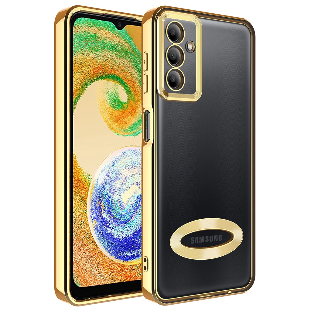 Samsung Galaxy A04S Uyumlu Kılıf Kamera Korumalı Logo Gösteren Zore Omega Kapak