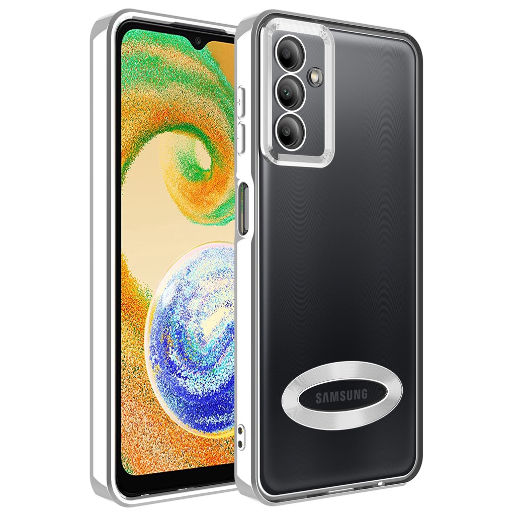 Samsung Galaxy A04S Uyumlu Kılıf Kamera Korumalı Logo Gösteren Zore Omega Kapak