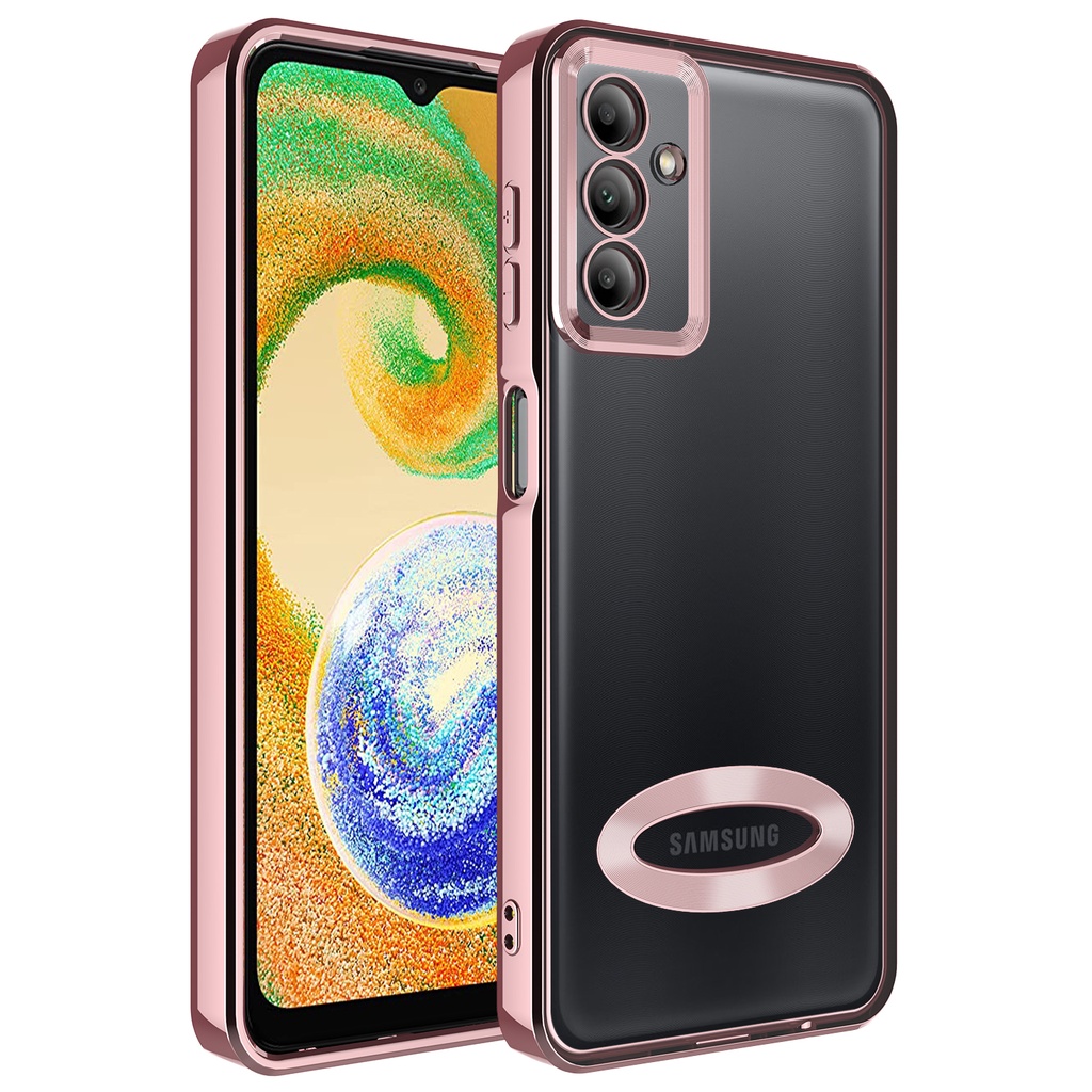 Samsung Galaxy A04S Uyumlu Kılıf Kamera Korumalı Logo Gösteren Zore Omega Kapak