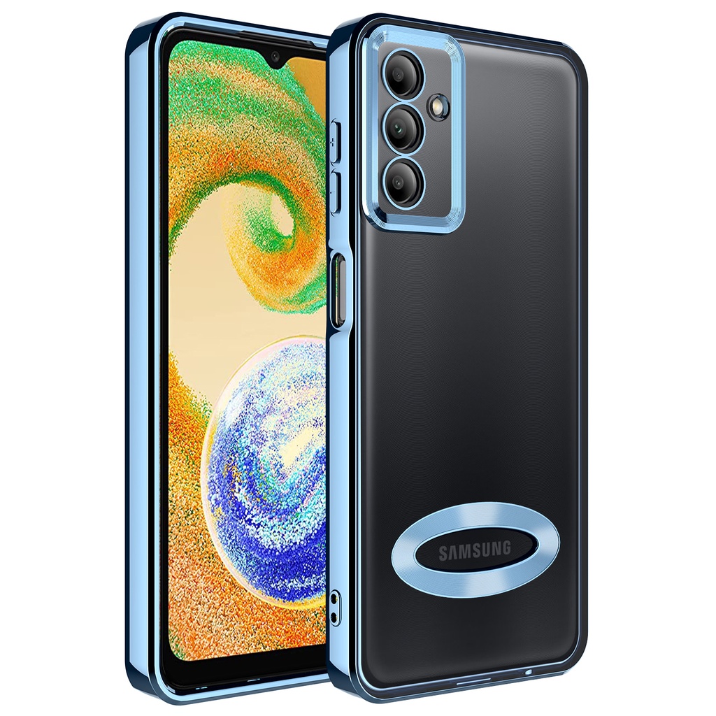 Samsung Galaxy A04S Uyumlu Kılıf Kamera Korumalı Logo Gösteren Zore Omega Kapak