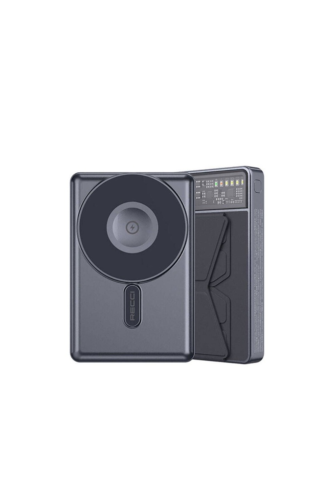 [ZTA96519] Recci RPB-W19 Standlı M-safe Şarj Özellikli Powerbank 10.000mAh (Siyah)