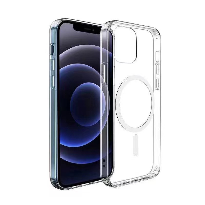 [RNZ-TA84375] Apple iPhone 11 Uyumlu Kılıf M-safe Şarj Özellikli Şeffaf Sert PC Zore Embos Kapak