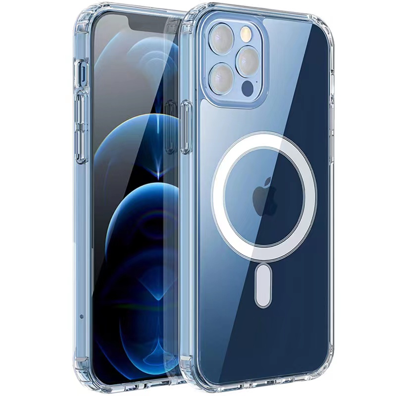 [RNZ-TA84376] Apple iPhone 11 Pro Uyumlu Kılıf M-safe Şarj Özellikli Şeffaf Sert PC Zore Embos Kapak