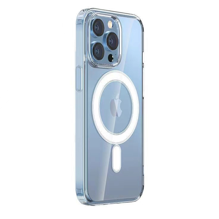 [RNZ-TA84385] Apple iPhone 14 Pro Uyumlu Kılıf M-safe Şarj Özellikli Şeffaf Sert PC Zore Embos Kapak