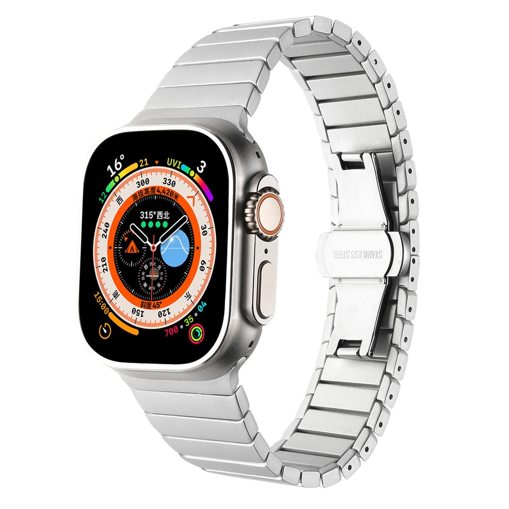 ​​​Apple Watch 38mm Uyumlu Kordon Metal Paslanmaz Klipsli KRD-79 Kayış