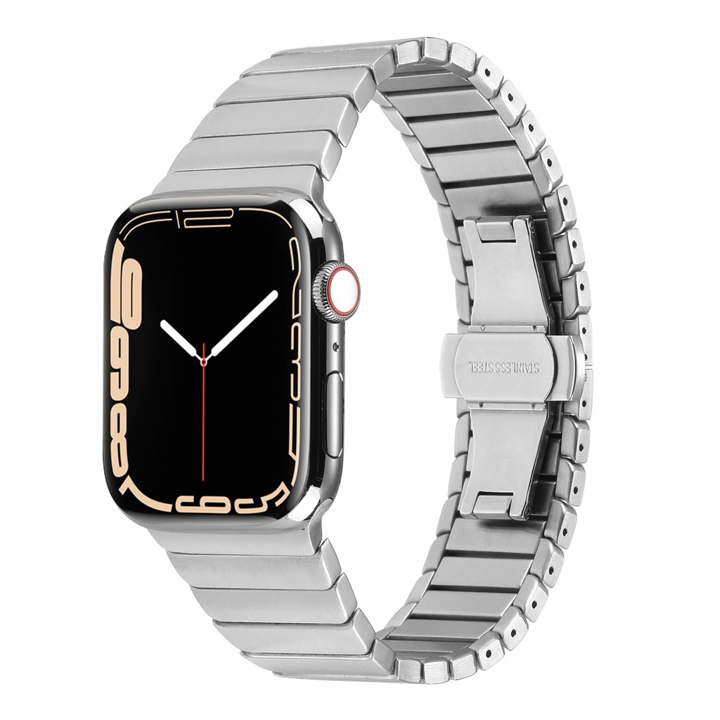 ​​​Apple Watch Ultra 49mm Uyumlu Kordon Metal Paslanmaz Klipsli KRD-79 Kayış