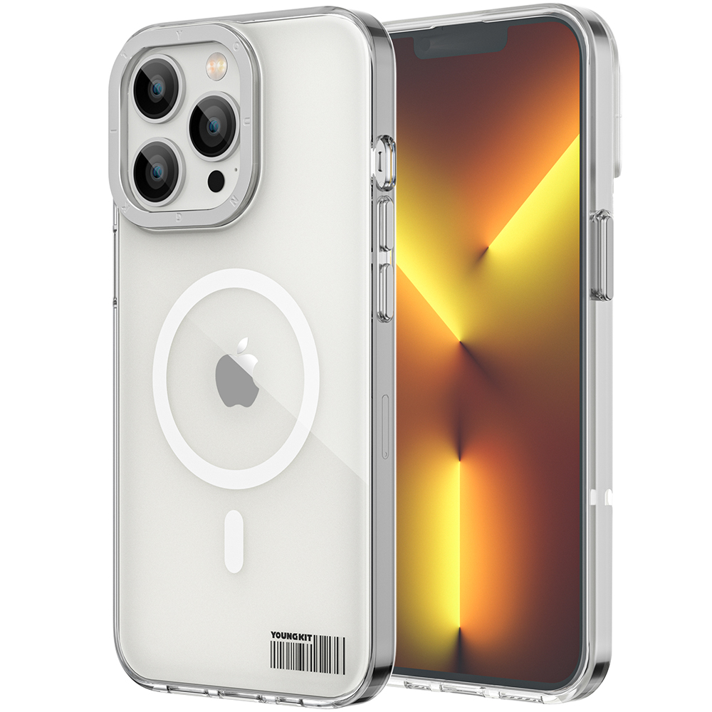 Apple iPhone 13 Pro Max Uyumlu Kılıf M-safe Şarj Özellikli Youngkit Coloured Glaze Serisi Kapak