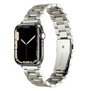 Apple Watch 7 45mm Uyumlu Kordon Paslanmaz Metal Titanyum Baklalı Zore KRD-93 Kayış