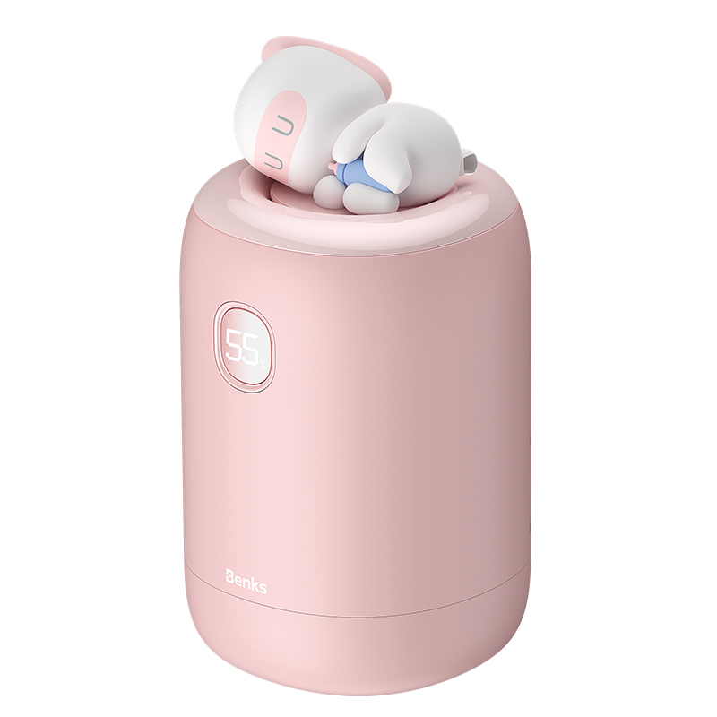 [RNZ-TA84714] Benks NS03 Dijital Ekran El Isıtıcı Özellikli Aroma Kokulu Powerbank 15W 10000mAh (Pembe)