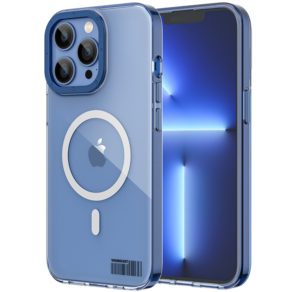 Apple iPhone 13 Pro Uyumlu Kılıf M-safe Şarj Özellikli Youngkit Coloured Glaze Serisi Kapak