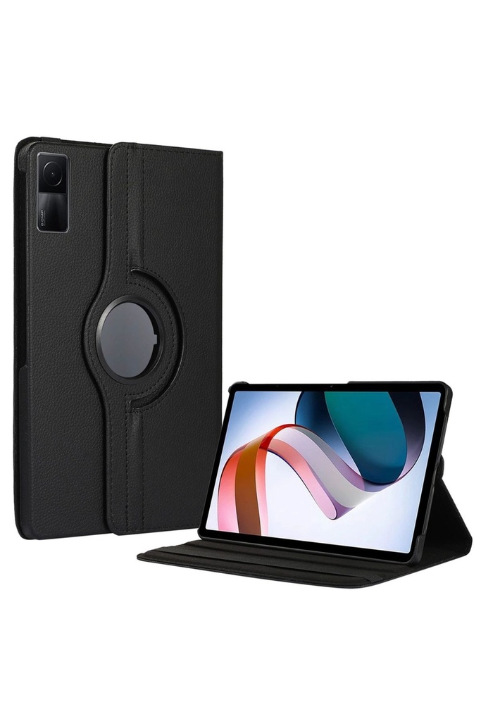[RNZ-TA84743] Xiaomi Redmi Pad Uyumlu Zore Dönebilen Standlı Kılıf (Siyah)
