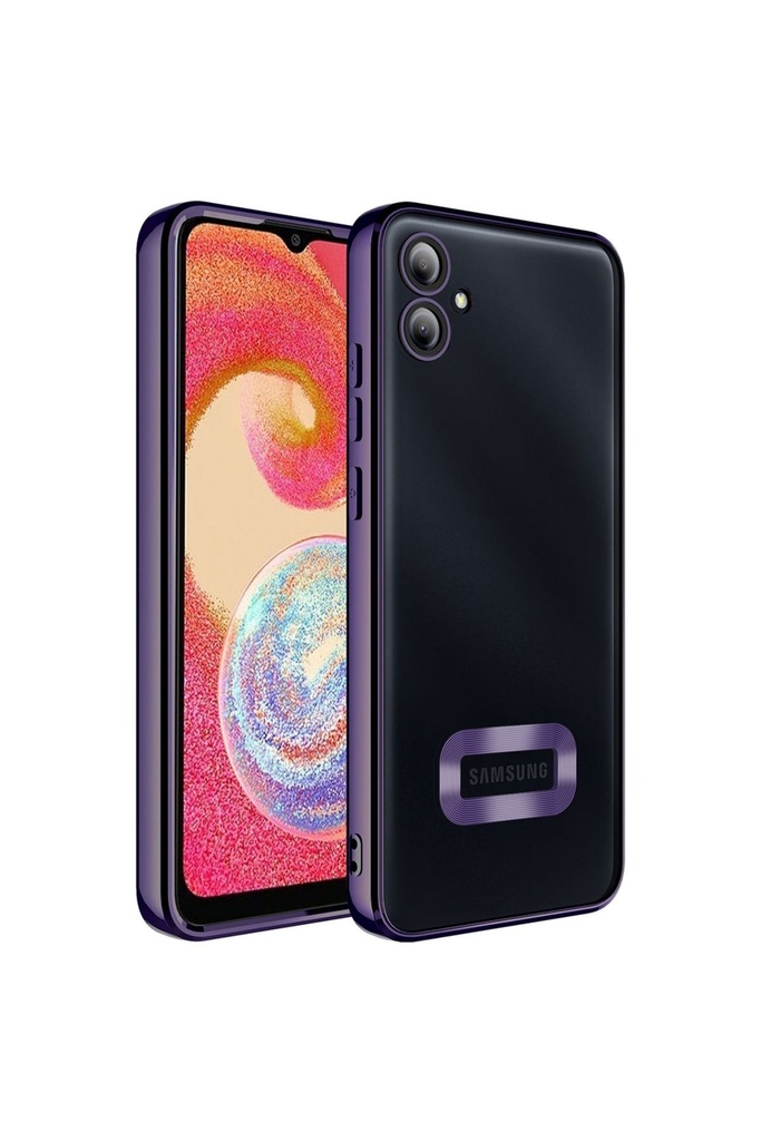 Samsung Galaxy A04E Uyumlu Kılıf Kamera Korumalı Logo Gösteren Zore Omega Kapak