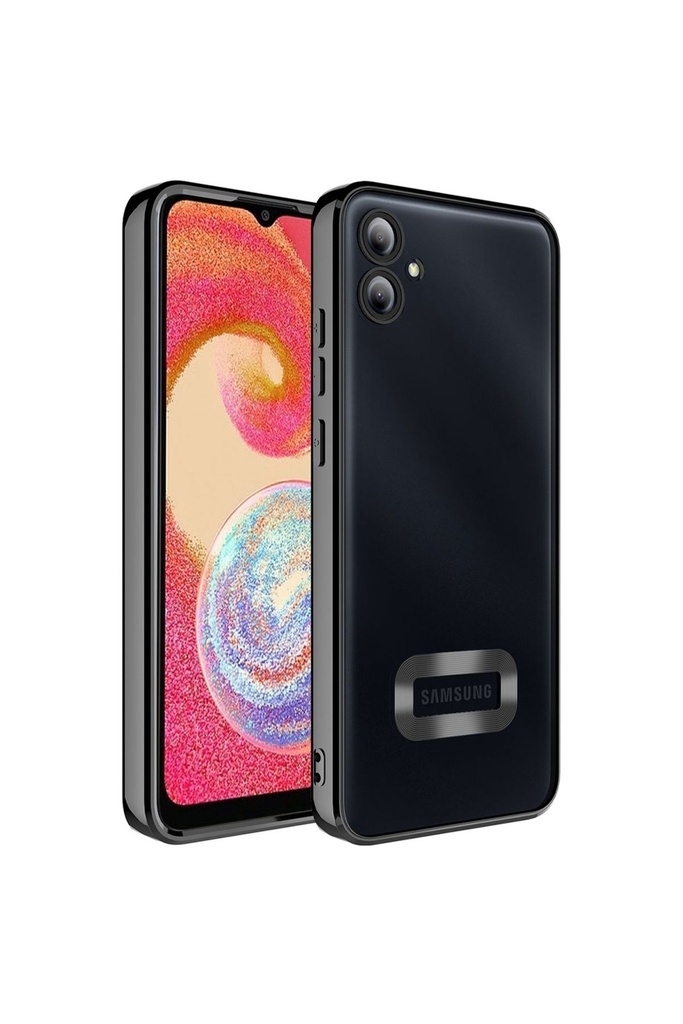 [RNZ-TA87010] Samsung Galaxy A04E Uyumlu Kılıf Kamera Korumalı Logo Gösteren Zore Omega Kapak (Siyah)