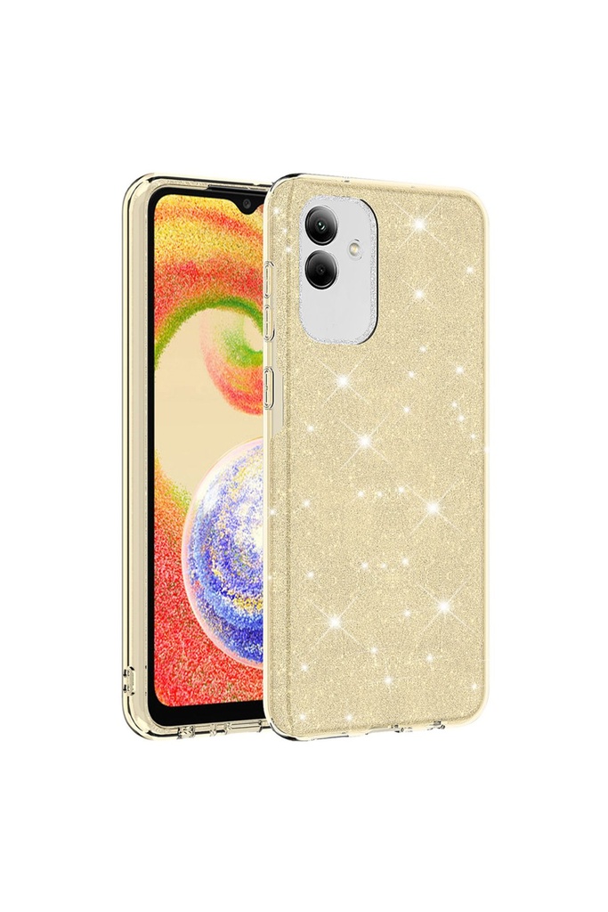 [RNZ-TA85718] Samsung Galaxy A04 Uyumlu Kılıf Zore Shining Silikon (Gold)