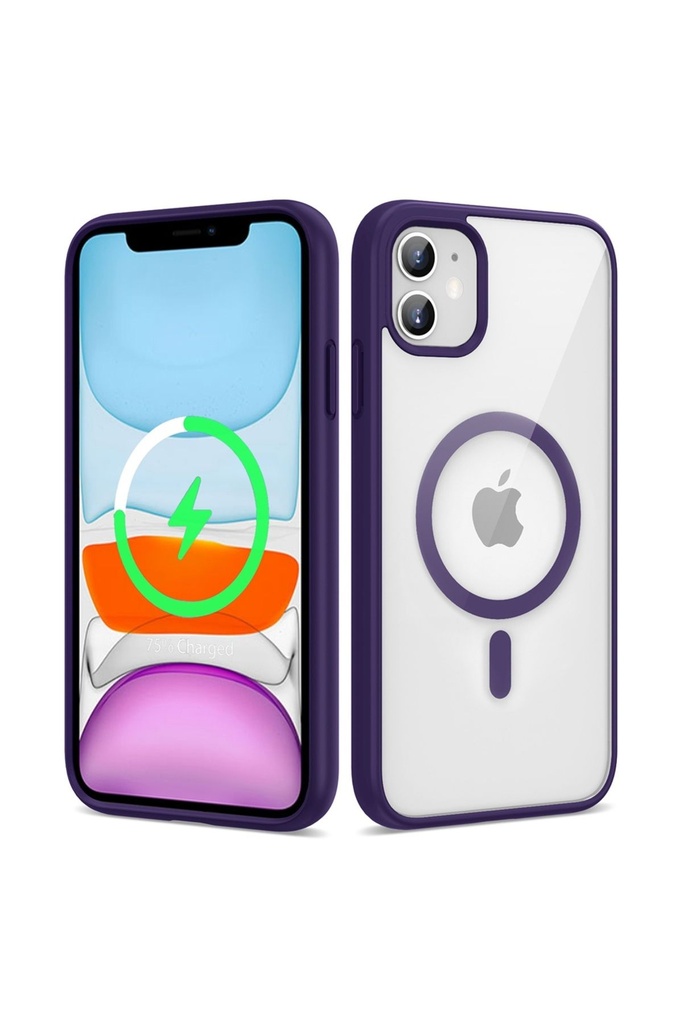 Apple iPhone 11 Uyumlu Kılıf M-safe Wireless Şarj Özellikli Silikon Zore Ege Kapak