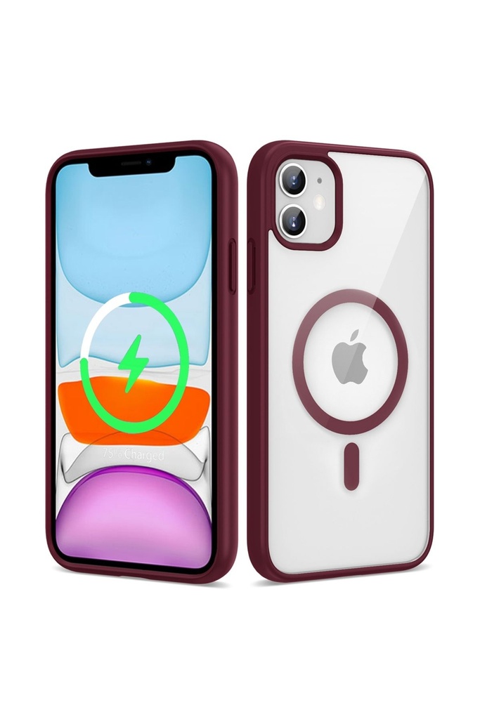 Apple iPhone 11 Uyumlu Kılıf M-safe Wireless Şarj Özellikli Silikon Zore Ege Kapak
