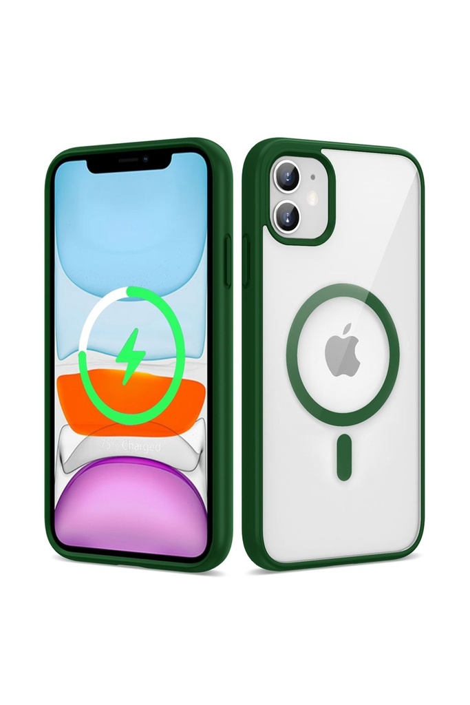 Apple iPhone 11 Uyumlu Kılıf M-safe Wireless Şarj Özellikli Silikon Zore Ege Kapak