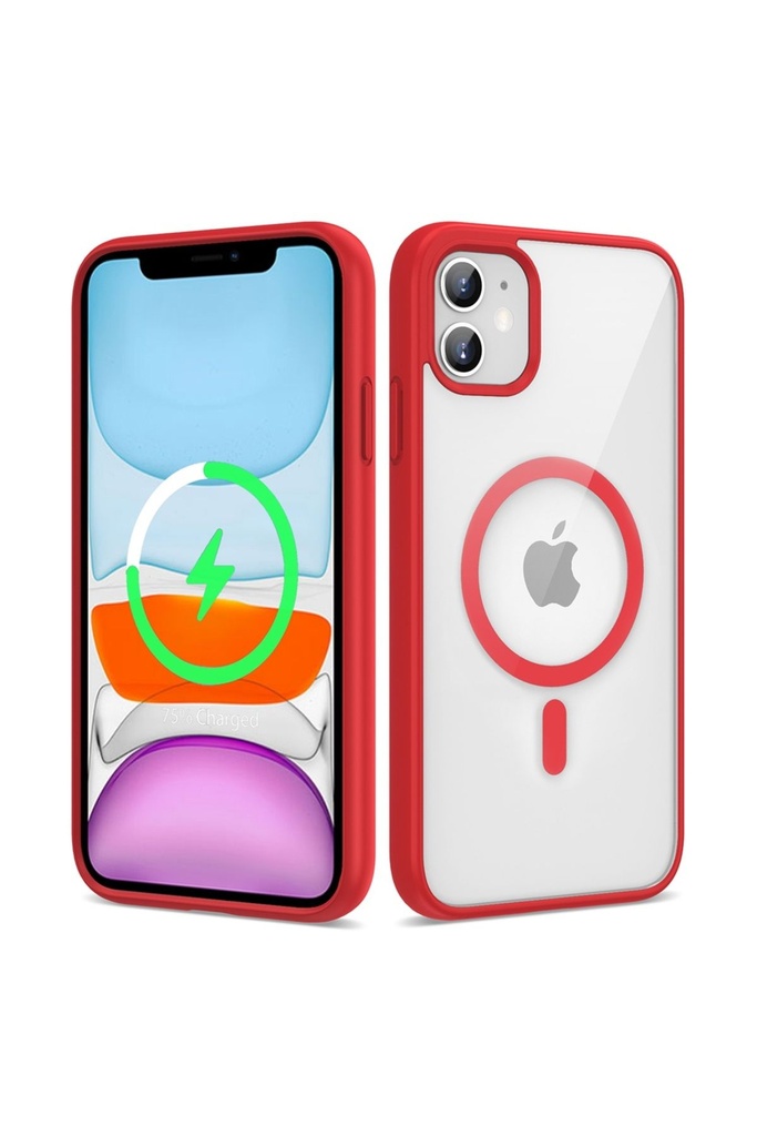 Apple iPhone 11 Uyumlu Kılıf M-safe Wireless Şarj Özellikli Silikon Zore Ege Kapak