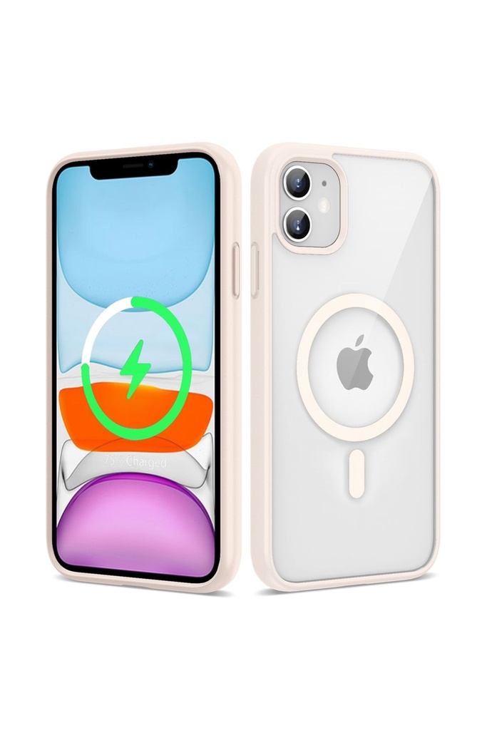 Apple iPhone 11 Uyumlu Kılıf M-safe Wireless Şarj Özellikli Silikon Zore Ege Kapak