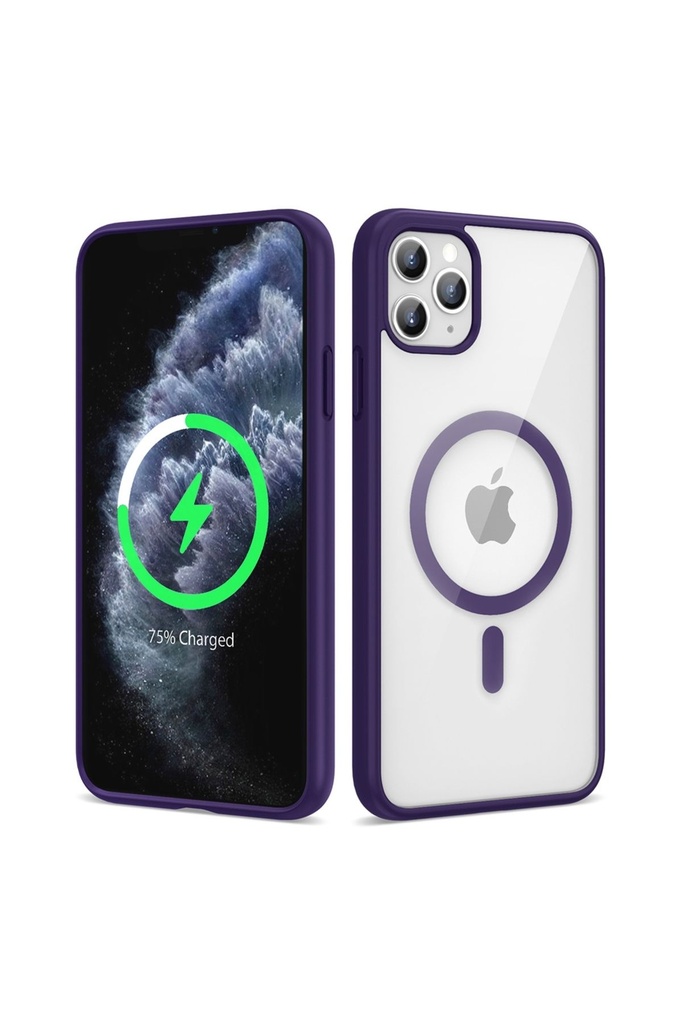 Apple iPhone 11 Pro Max Uyumlu Kılıf M-safe Wireless Şarj Özellikli Silikon Zore Ege Kapak