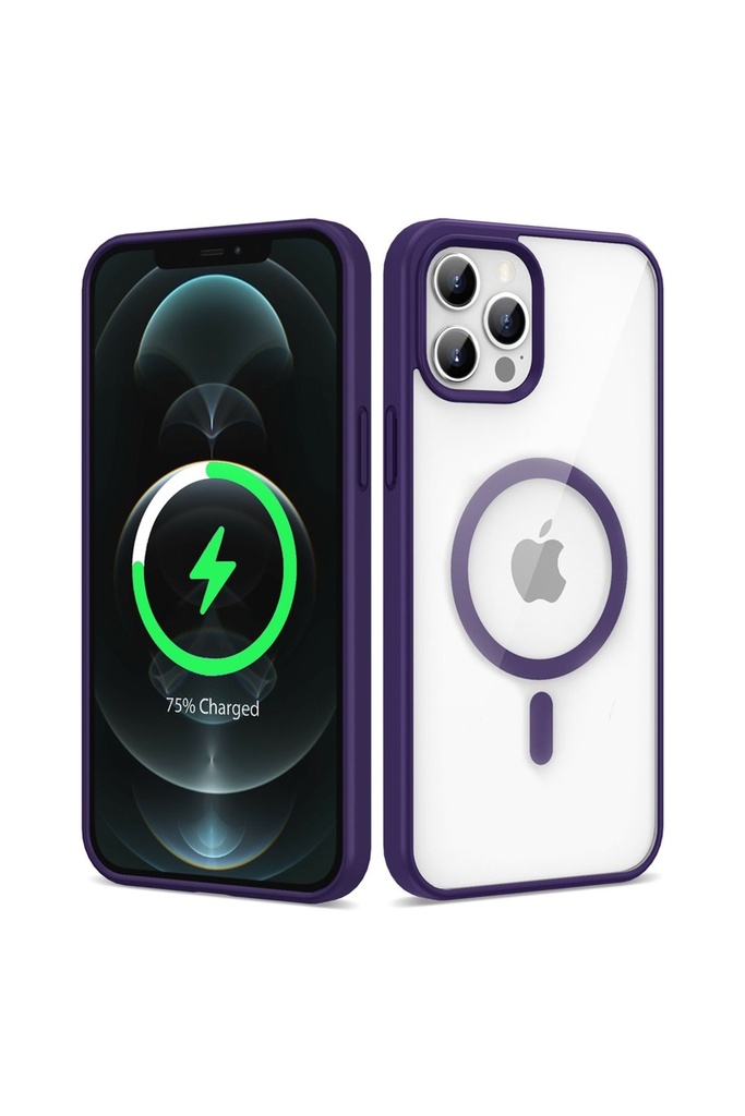 Apple iPhone 12 Pro Max Uyumlu Kılıf M-safe Wireless Şarj Özellikli Silikon Zore Ege Kapak