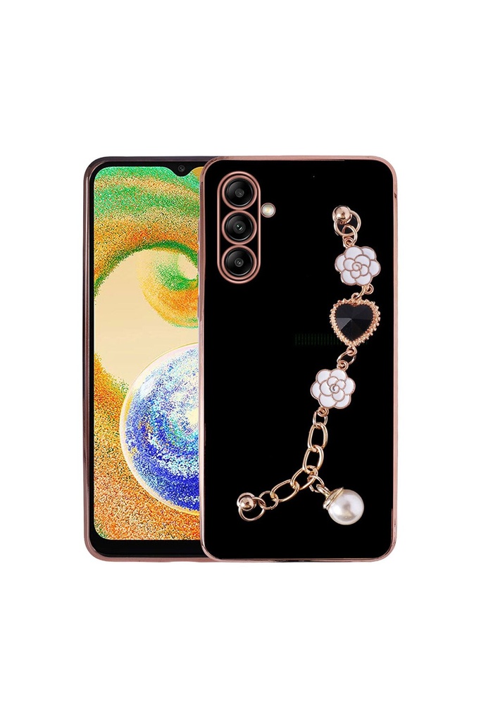 [RNZ-TA84943] Samsung Galaxy A04S Uyumlu Kılıf El Tutamaçlı Kamera Korumalı Zore Taka Silikon Kapak (Siyah)