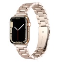 Apple Watch 44mm Uyumlu Kordon Paslanmaz Metal Titanyum Baklalı Zore KRD-93 Kayış