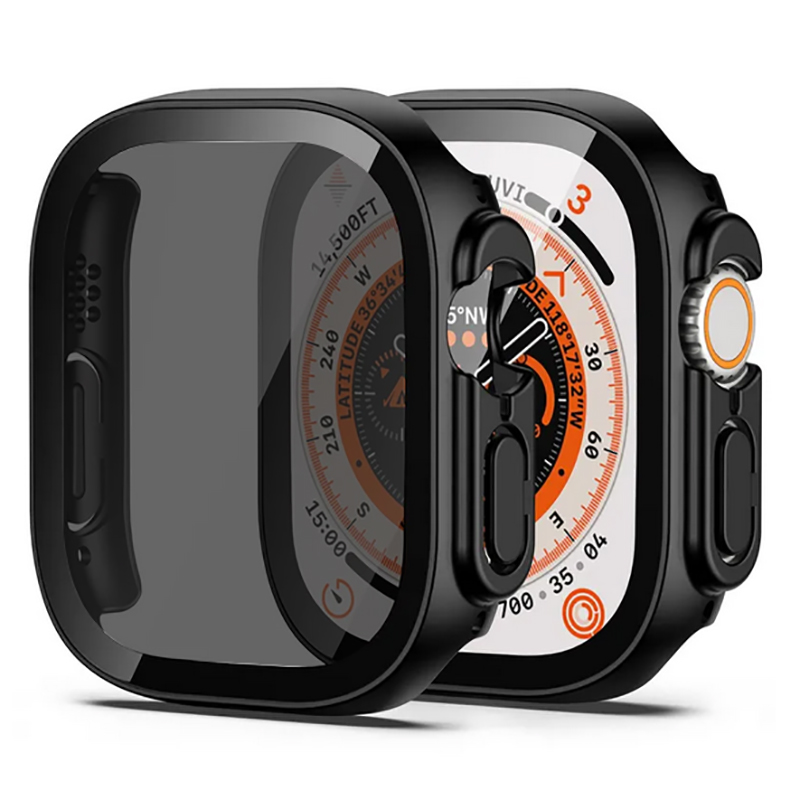 [RNZ-TA85059] Apple Watch Ultra 49mm Uyumlu Sert PC Kasa ve Privacy Ekran Koruyucu Zore Watch Gard 23