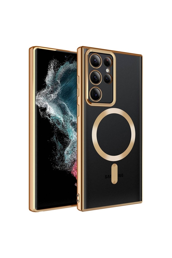 Samsung Galaxy S22 Ultra Uyumlu Kılıf M-safe Wireless Şarj Özellikli Zore Setro Silikon