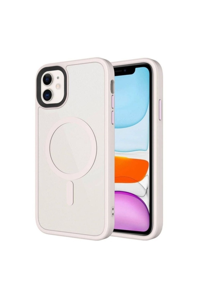 Apple iPhone 11 Uyumlu Kılıf Mat Arka Yüzey Wireless Şarj Özellikli Zore Flet M-safe Kapak