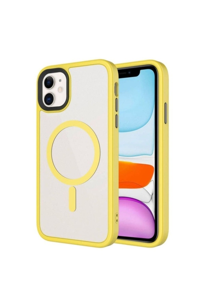 Apple iPhone 11 Uyumlu Kılıf Mat Arka Yüzey Wireless Şarj Özellikli Zore Flet M-safe Kapak